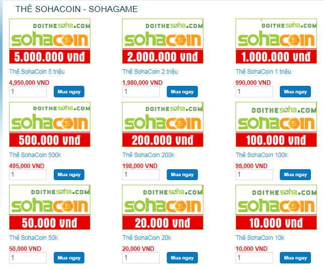 mua thẻ sohacoin giá rẻ